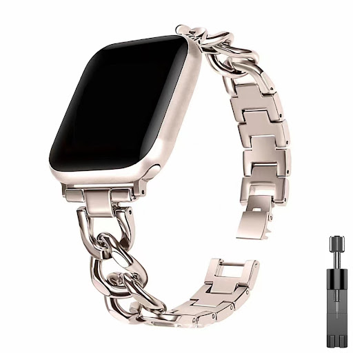 Title 7, Single Row Denim Chain Metal Strap for Women. E...