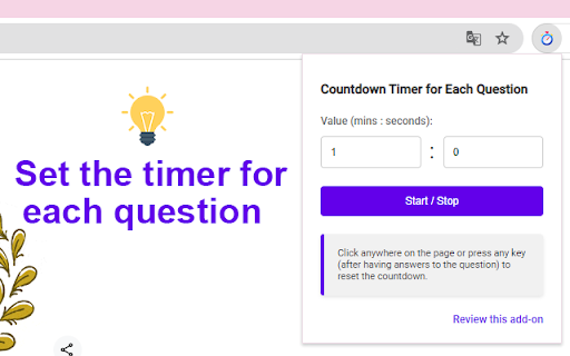 Countdown Timer for Each Question Preview 1