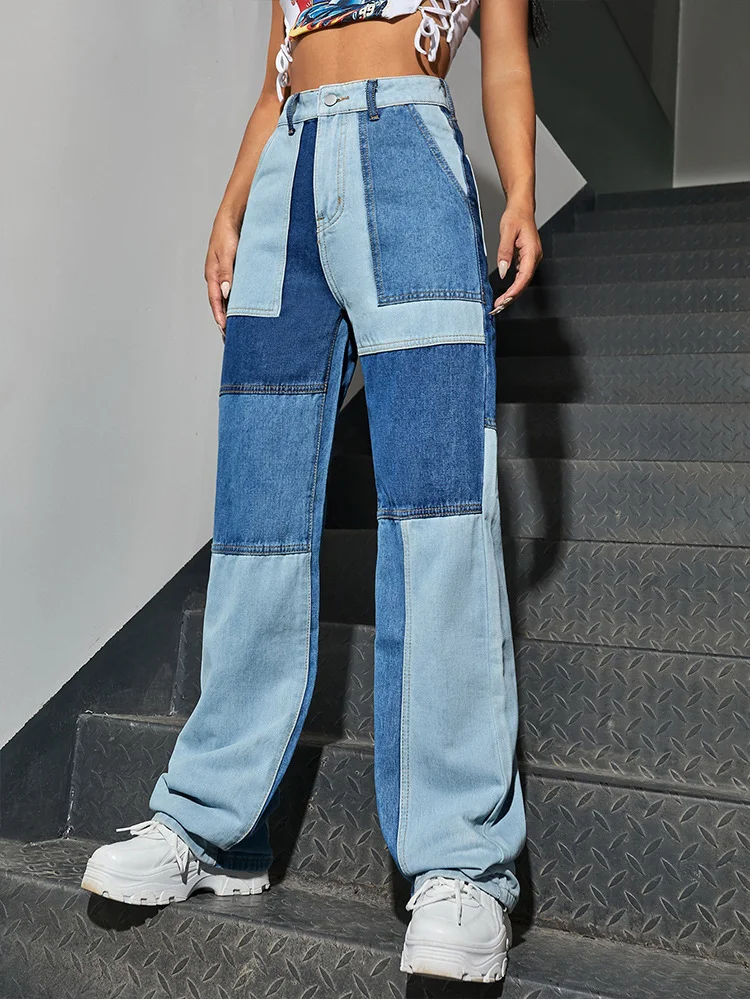 Title 4, Jeans de calle para mujer con costura recta Ele...
