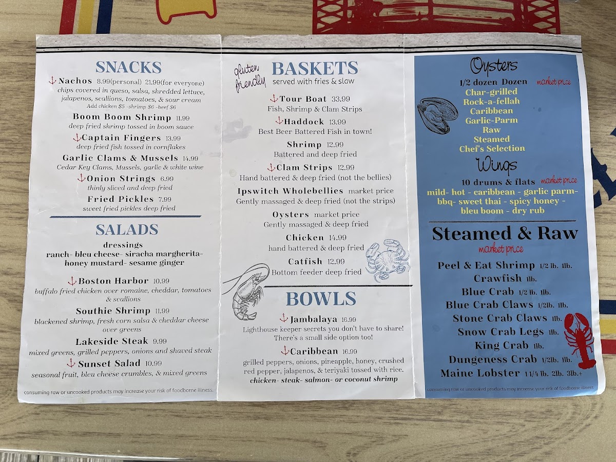 Lighthouse Point Bar & Grille gluten-free menu