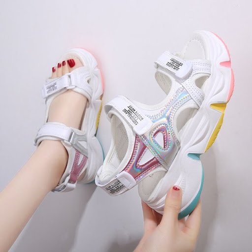 Title 2, Womens Sports Sandals Thick Rainbow Bottom Fai...