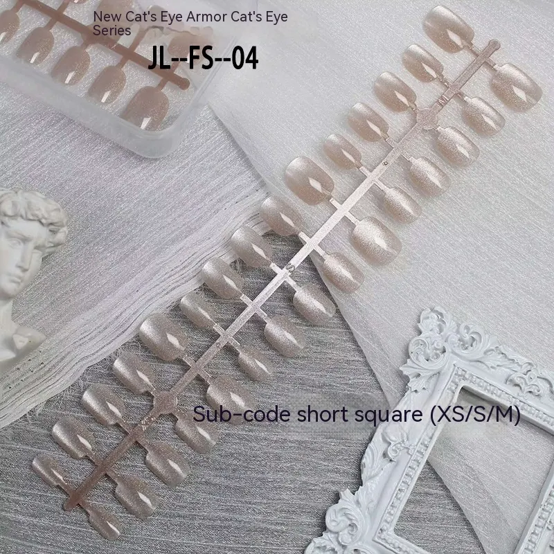 Unhas Semi-acabadas com Efeito Olho de Gato Arco-íris Feitas à Mão, para Manicures Deslumbrantes e Personalizadas. Unhas com acabamento Profissional