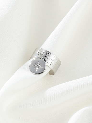 Title 4, Gold-plated stainless steel adjustable ring fea...