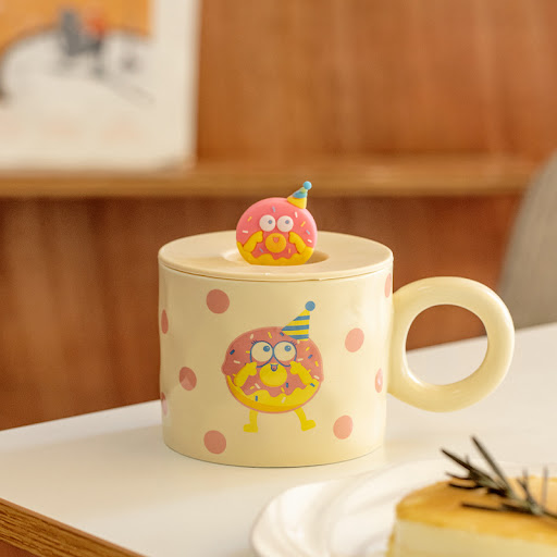 Title 8, Cream Wind Band Cover Mug Enjoy your hot drinks...