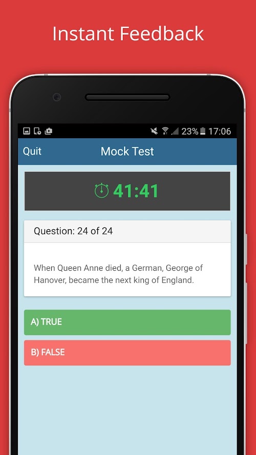 Android application Life in the UK Test 2016 screenshort