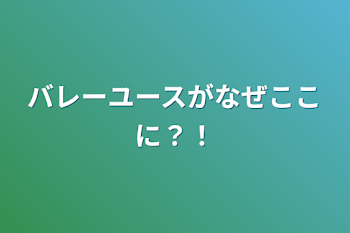 バレーユースがなぜここに？！