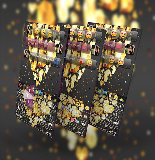 Golden Love Diamond Go Keyboard Theme