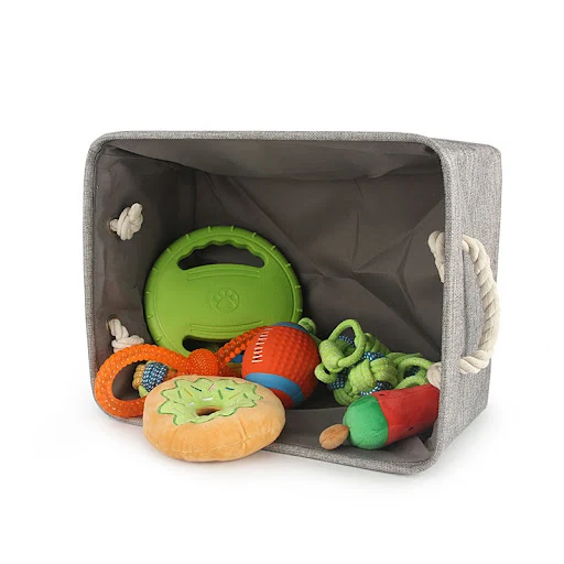 S/M/L Custom Name Pet Toy Basket Cat Dog Foldable Box Print Storage Baskets For Clothes Pets Accessories