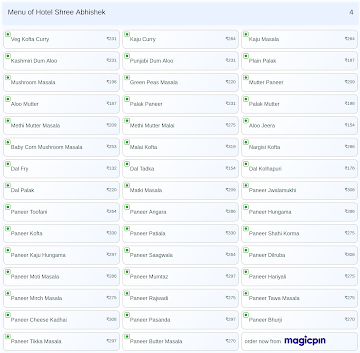 Hotel Shree Abhishek menu 