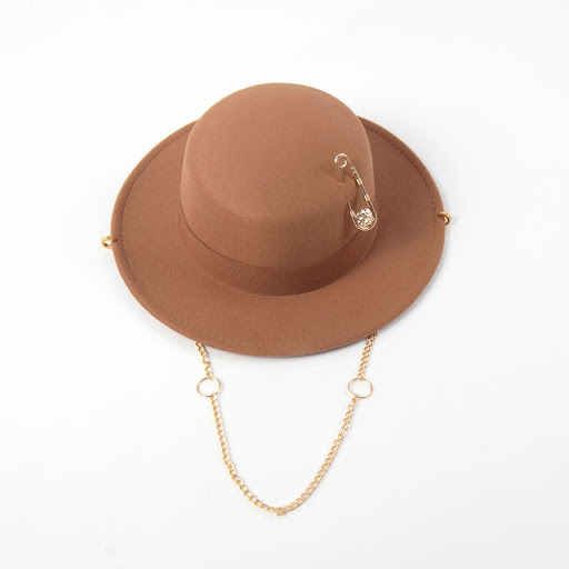 Title 9, Womens Felt Cap Pin Chain Decoration Flat Top ...
