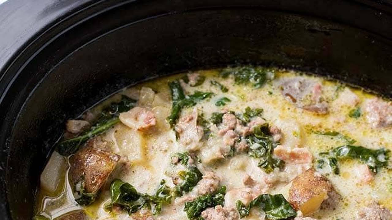 Crock Pot Zuppa Toscana Sausage Potato Soup - Simply Happy Foodie