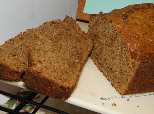 Cinnamon Oatmeal Banana Bread (Nuts Omitted).  I baked two loafs extremely early this morning (January 01, 2014) and figured I'd take some pictures.  Hope you all enjoy and hope everyone has a Blessed and Wonderfully Happy New Year! ~ Kathryn Grenier