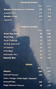 60 Ml Bar & Restaurant menu 2