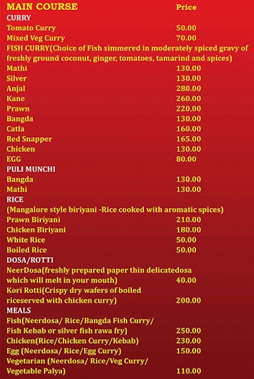 Fish Cafe menu 