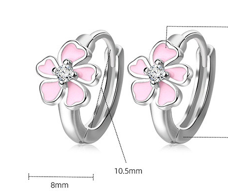 Title 1, Fashion Epoxy Flower Earrings Cherry Blossom, b...