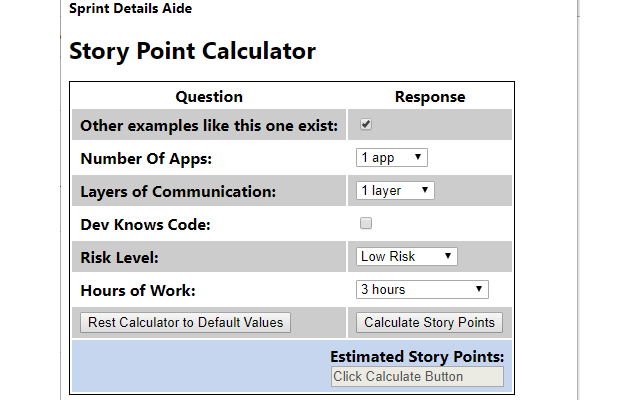 Story Point Calculator Preview image 0