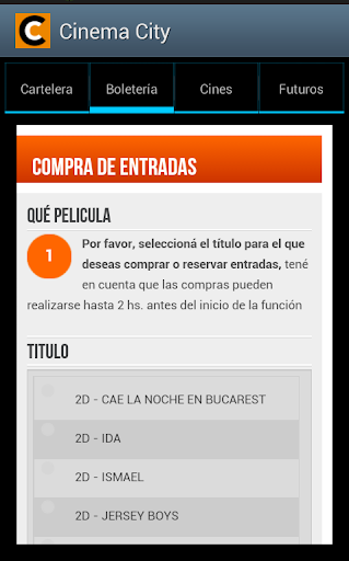 Screenshot Cinema City General Paz