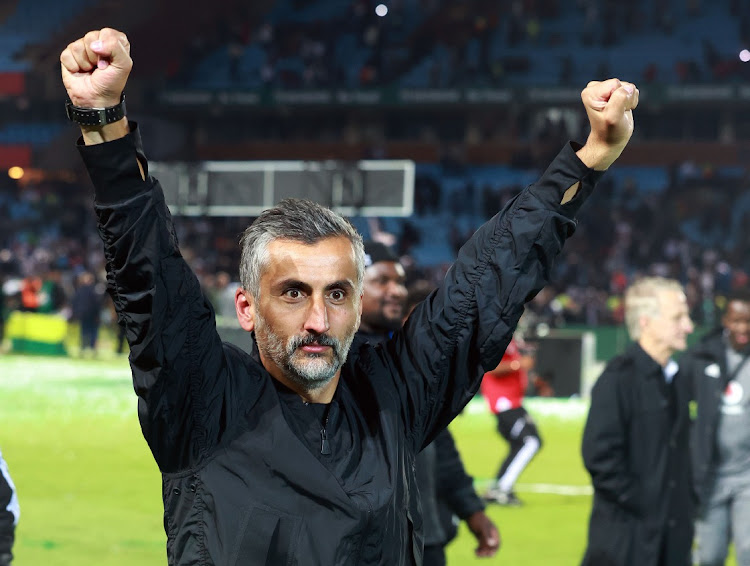 Jose Riveiro during the Nedbank Cup final match between Orlando Pirates and Sekhukhune United at Loftus Versfeld Stadium.