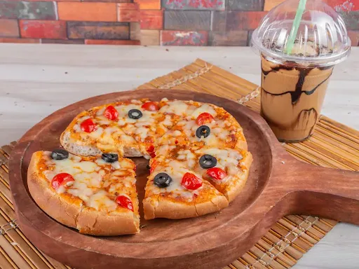 Cheese Pizza [8 Inches] With Cold Coffee