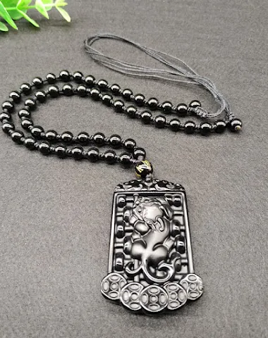 Collier pendentif Obsidian Pixiu Ru - 2