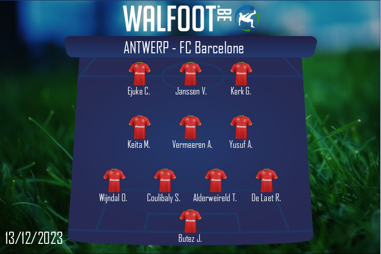 Composition Antwerp | Antwerp - FC Barcelone (13/12/2023)