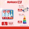 [Hugfeb15B - 10% Max 60K Đơn 400K]Combo 2 Tã Quần Huggies Tràm Trà Tự Nhiên Dry L68 + Tặng 8 Miếng