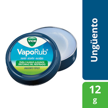 Vick Vaporub Ungüento Alcanfor + Eucalipto + Mentol P&G Frasco x 12 gr  