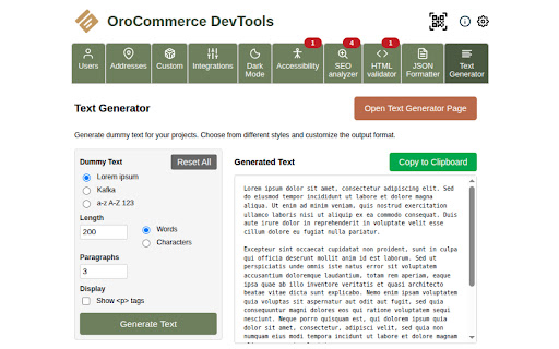 OroCommerce DevTools screenshot 3