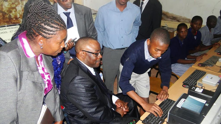 Wanyonyi during the launch of a computer lab at a school in his constituency