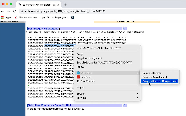 DNA CUT chrome extension