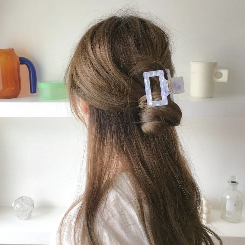 Title 4, Presilha de cabelo acrílica média vazada para m...