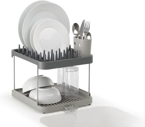 Giá Úp Bát Đĩa 2 Tầng Joseph Joseph Duo 2 - Tier Dish Rack 851660 (Grey) Hàng Chính Hãng