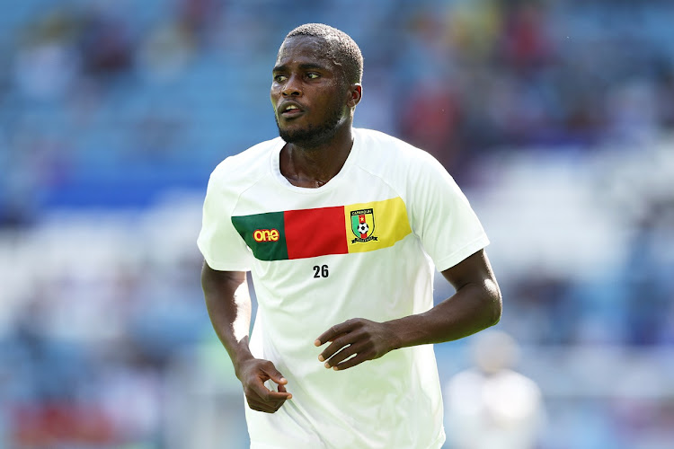 Souaibou Marou of Cameroon warms up prior to the 2022 World Cup Group G match against Serbia at Al Janoub Stadium in Al Wakrah, Qatar on November 28 2022.