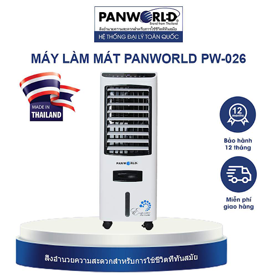 Máy Làm Mát Không Khí Bằng Hơi Nước Pw - 026 Thái Lan Công Suất 170W Bình Nước 17 Lít - Hàng Chính Hãng