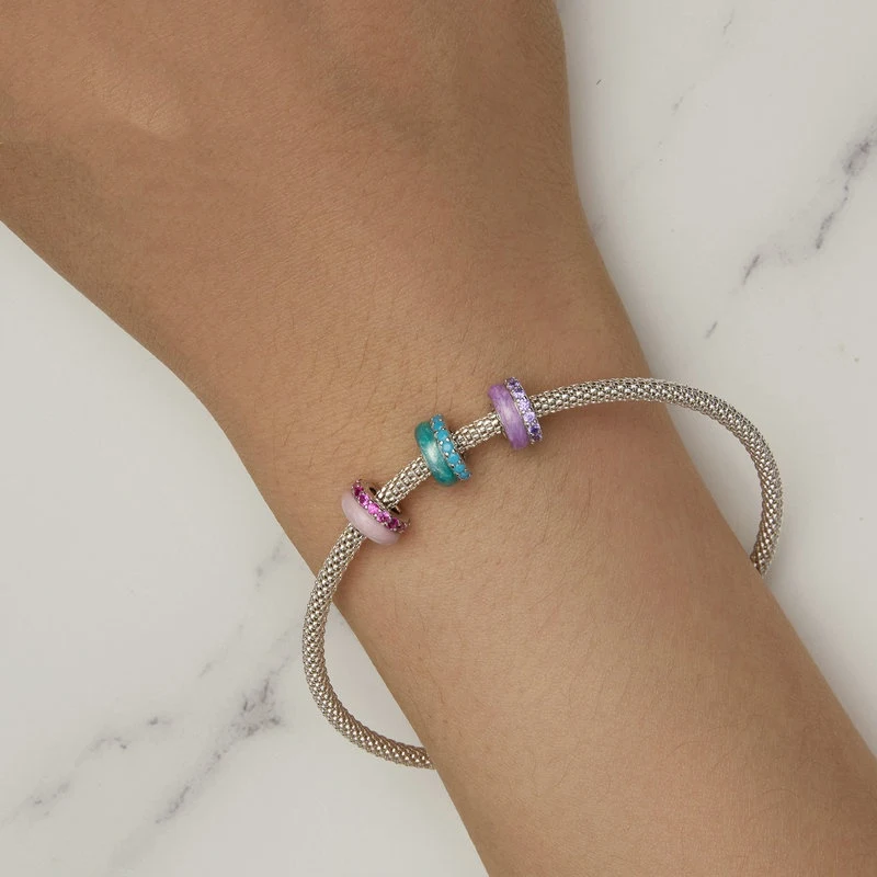 Title 3, Candy Color Armband S925 Sterling Zilver DIY Be...