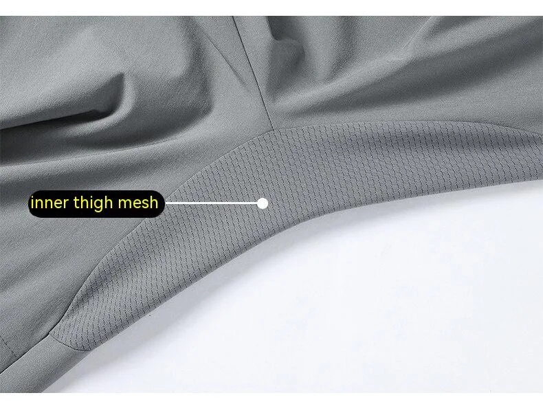 Leggings en soie glacée pour homme Pantalon court de sport à séchage rapide Grande taille Parfait pour le sport et le confort