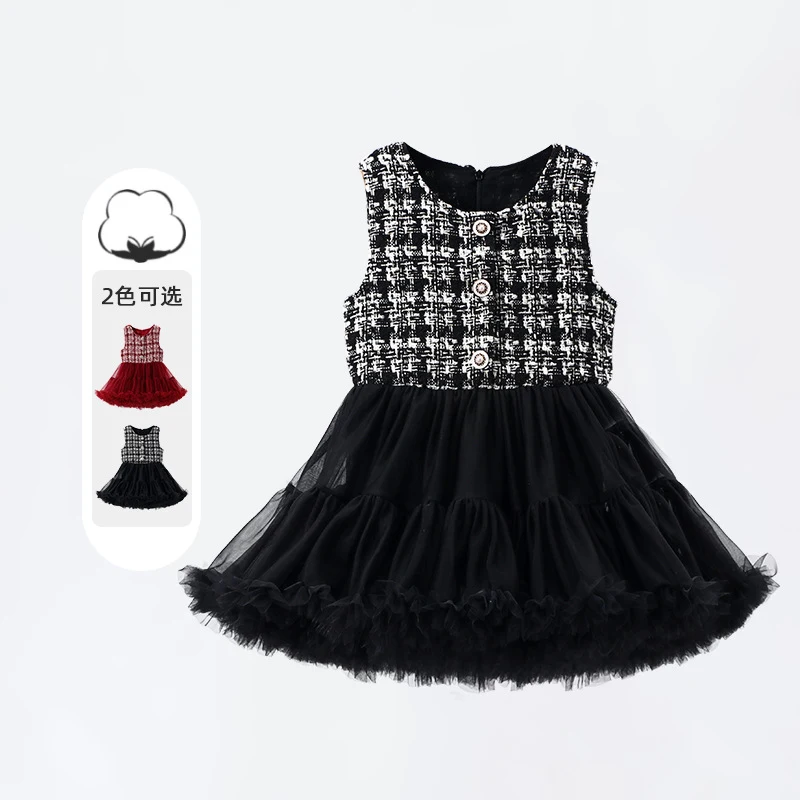Robe princesse parapluie en mesh pour fille, style occidental, respirante, jupe. Parfaite pour les événements, confortable et élégante pour votre enfant.