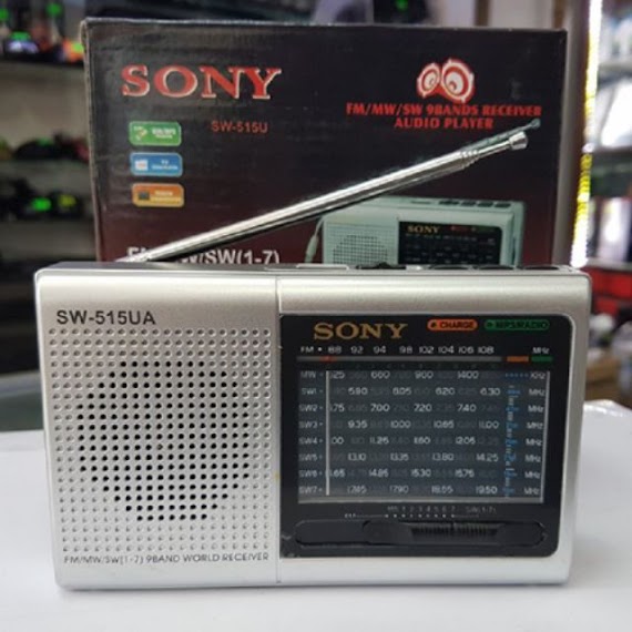 Đài Radio Fm Sw Nghe Nhạc - 515 Sony Kèm 1 Pin Sạc