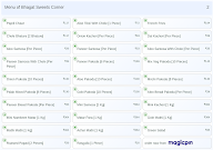 Bhagat Sweets Corner menu 2