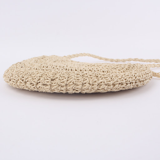 Title 4, Womens Hand Crocheted Round Straw Tassel Cross...