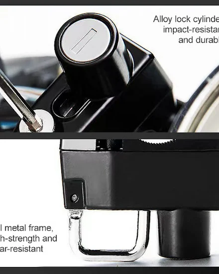 Motorcycle Helmet Lock Anti-Theft Bicycle Helmet Security... - 2