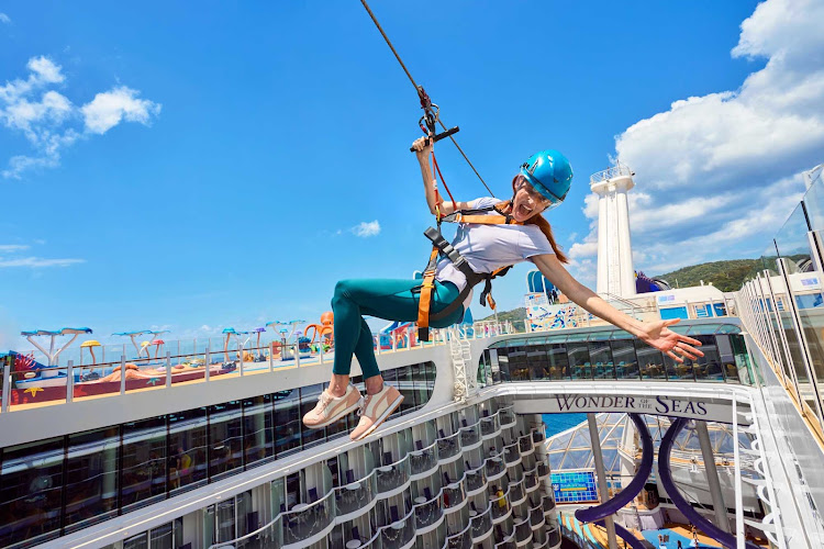 Experience the thrills of zipping across the top deck of Spectrum of the Seas.
