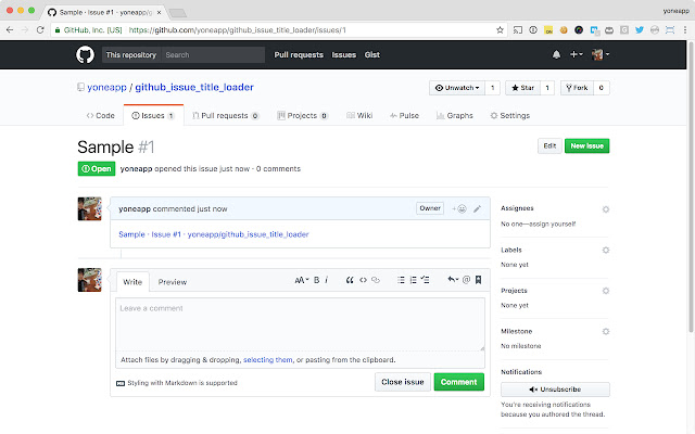 GitHub Issue Title Loader chrome extension