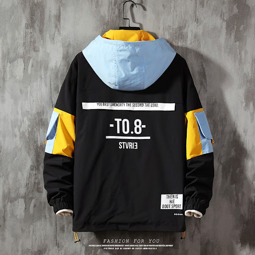 Title 8, Mens Plus Size Print Color Block Hooded Jacket...