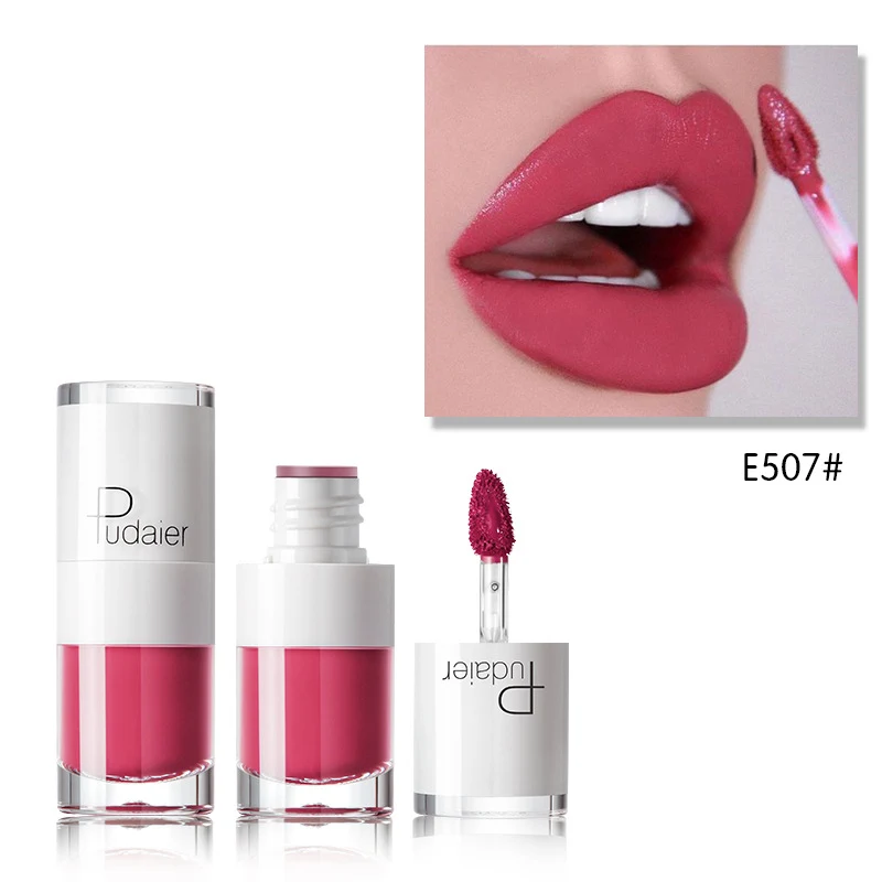 Small White Bottle Matte Lip Gloss that Doesn't Fade or Stick to Cups. Achieve perfect, long-lasting lip color with this