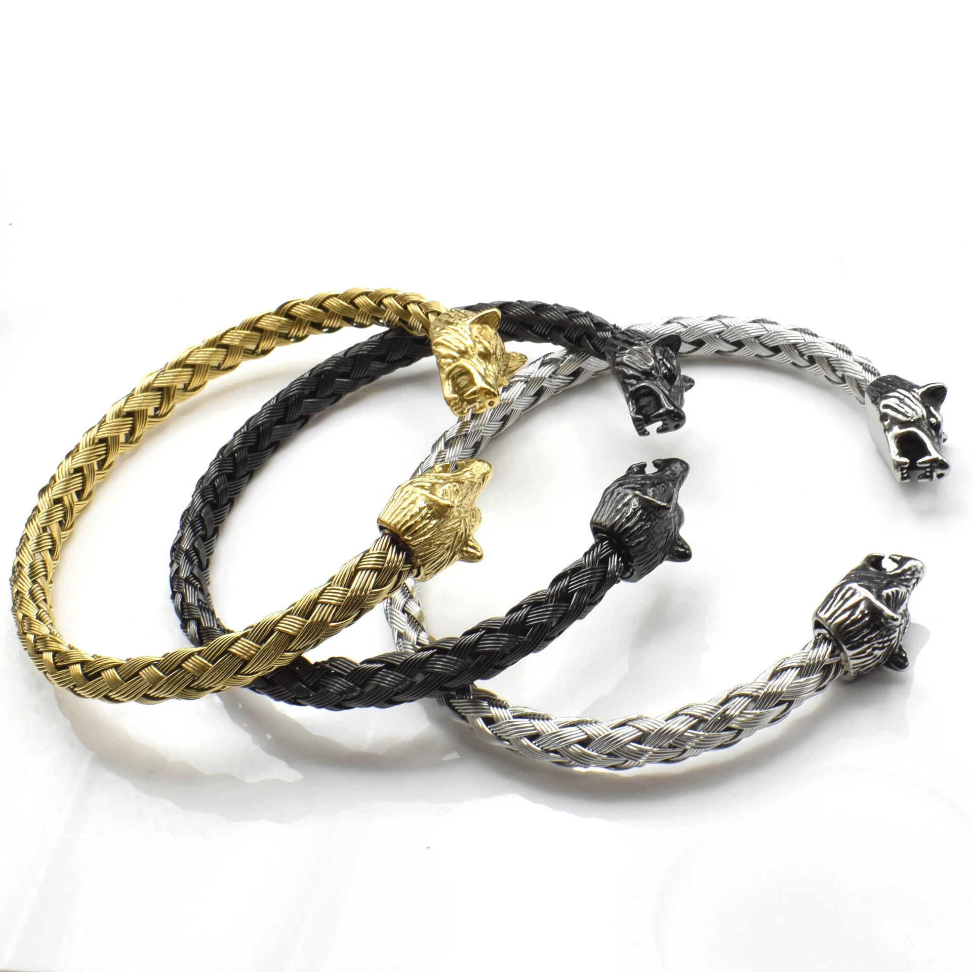 Title 3, Bracelet Tressé Viking en Acier Inoxydable avec...