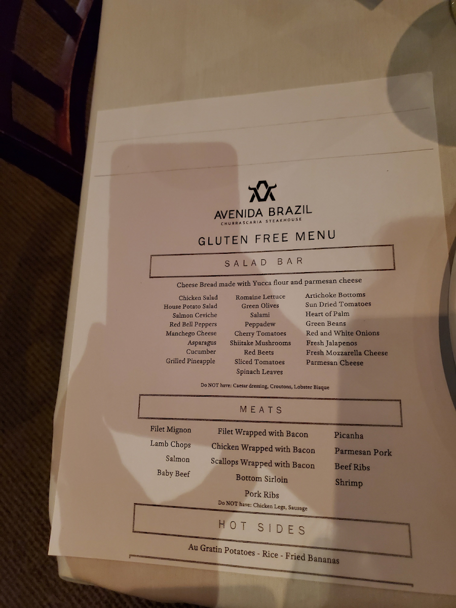 Gluten Free Menu. They also offer an awesome brunch