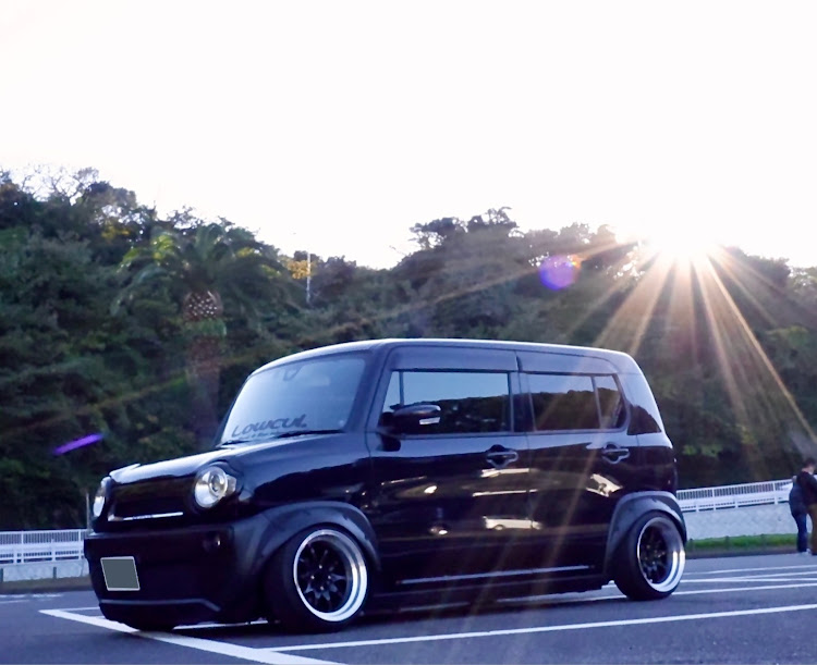 ワゴンRスティングレーの車高調×エアサス・黒×白・N-BOXオフ会・パイ先生に関するカスタム事例の投稿画像12枚目