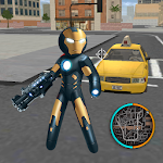 Cover Image of ดาวน์โหลด Black Iron Stickman Rope Hero Crime Gangstar 1.2 APK