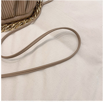 Title 15, Solid Color Pleated Texture Shoulder Bag, a sty...